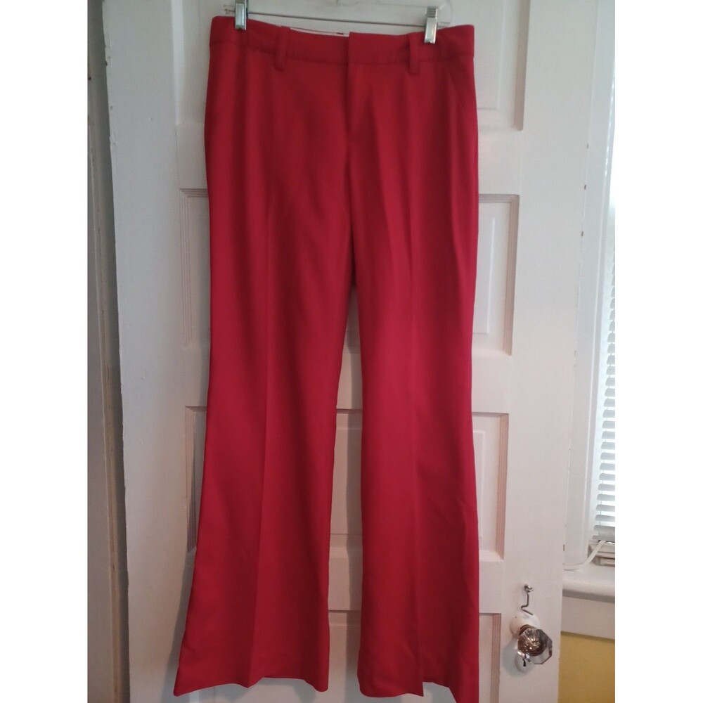 Banana Republic Martin Fit red trousers womens 10 flare leg pants work colorful